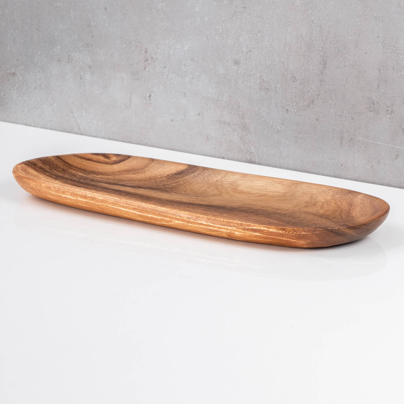 Holztablett Akazie 35x15cm Rechteckig Schale Obstschale Tablett Oval Holz Unikat