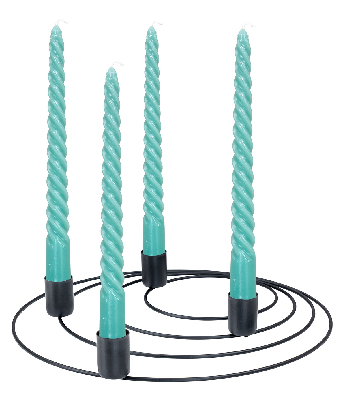 6er Set Grüne Kerzen Gedreht H20cm Stabkerzen Tafelkerzen Spiralkerzen Tischdeko
