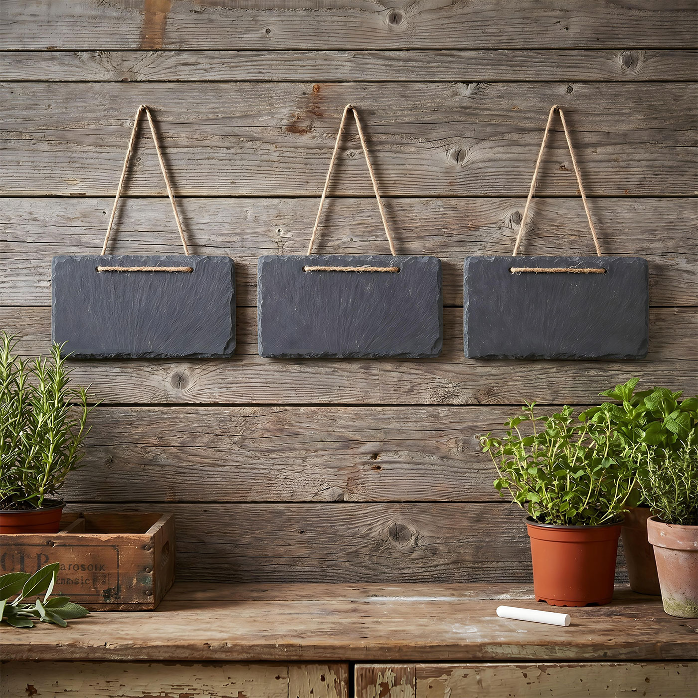 3er Set Schiefertafeln 17x9cm Kreidetafel Schieferplatte Tafel Schild Türschild