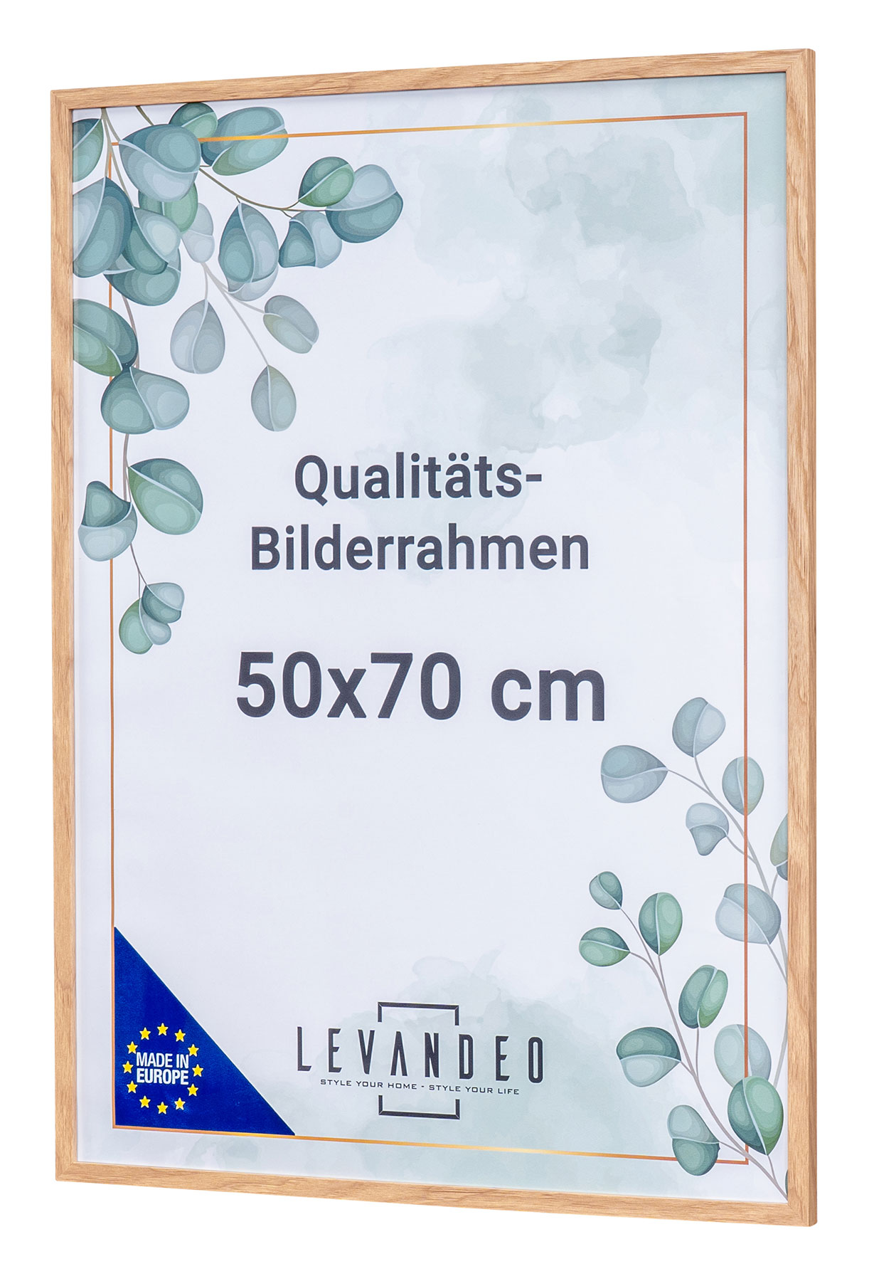 Posterrahmen Natur Eiche Optik 50x70 Made in EU Bilderrahmen Portrait Fotorahmen