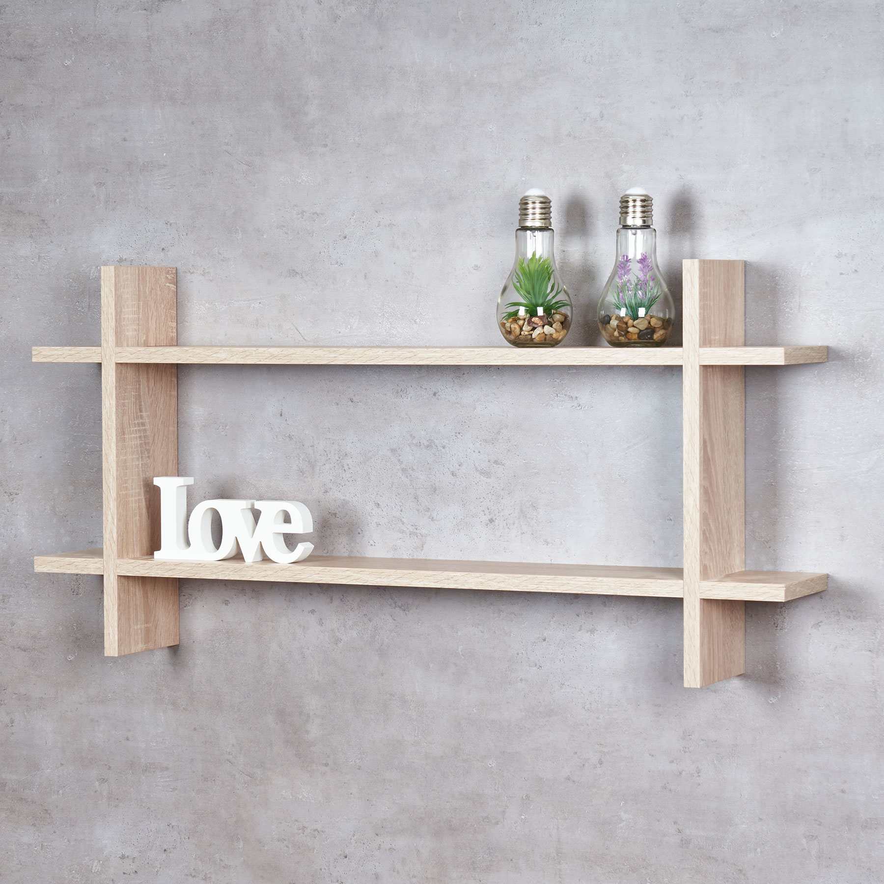 Regal BxH 98x48cm Holz Steckregal Sonoma Eiche Wandregal Bücherregal Ablage Deko