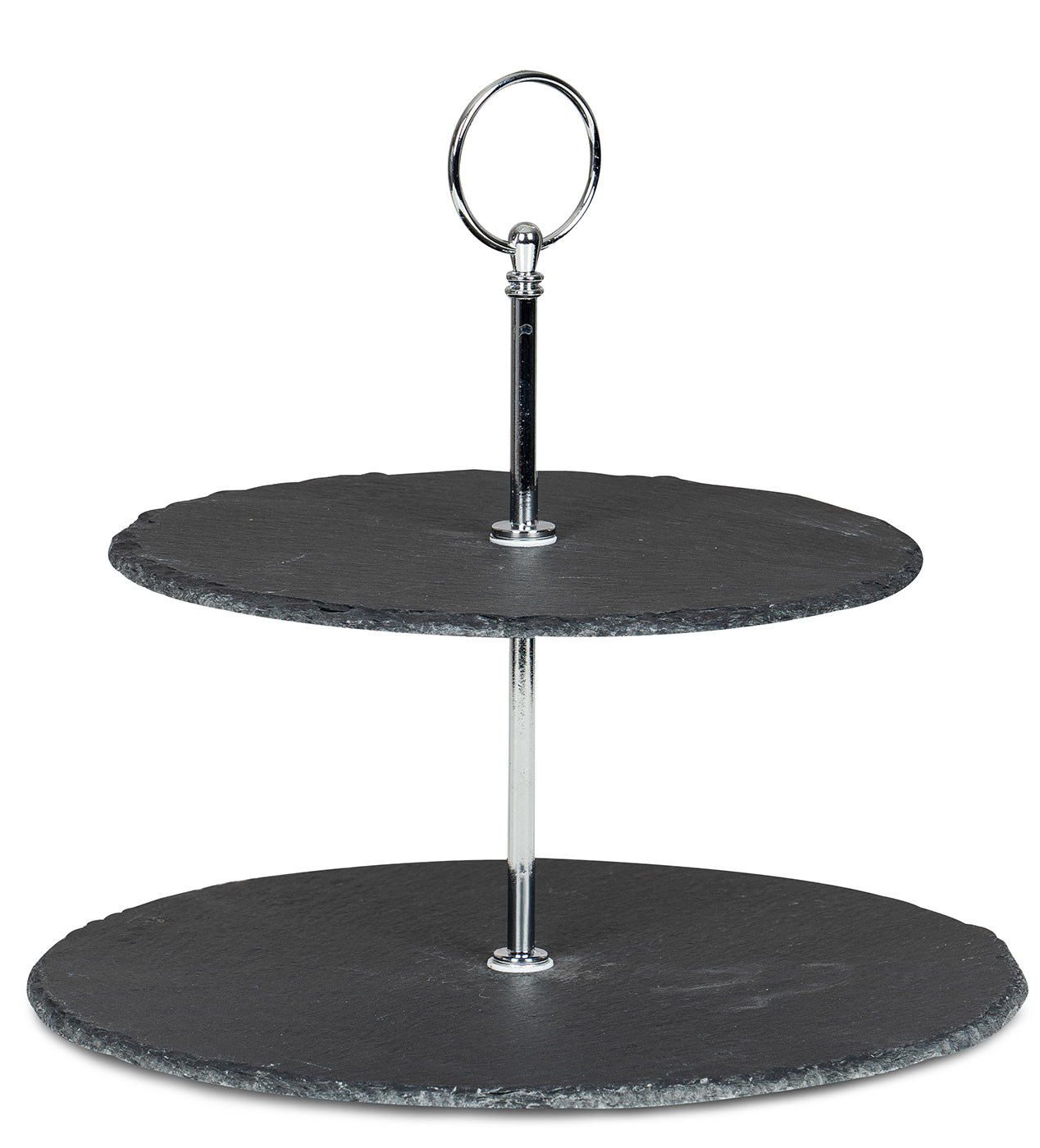 Etagere Schiefer 2 Platten 24cm Hoch 2-Stöckig Tischdeko Obst Servierplatte Deko