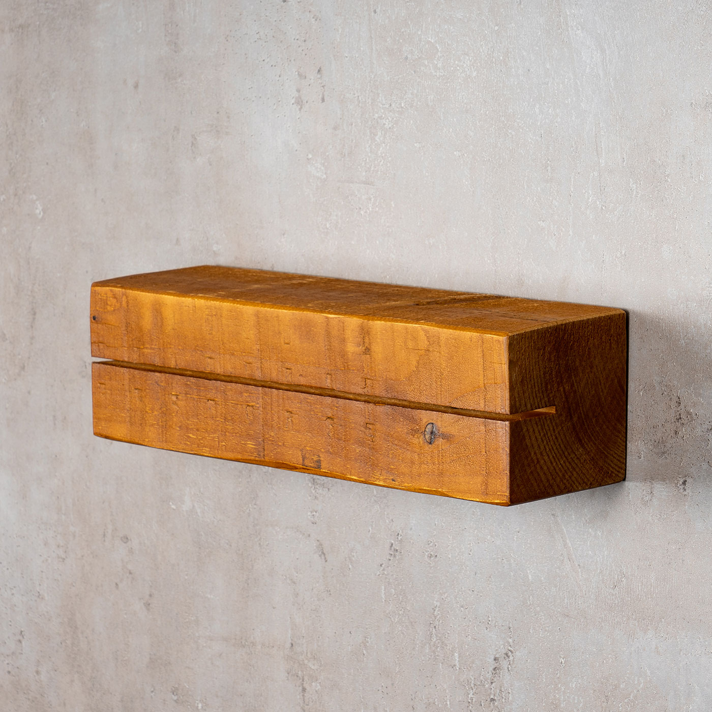 levandeo Schlüsselbrett Holz Massiv 35x10cm Teak lackiert Schlüsselleiste Board