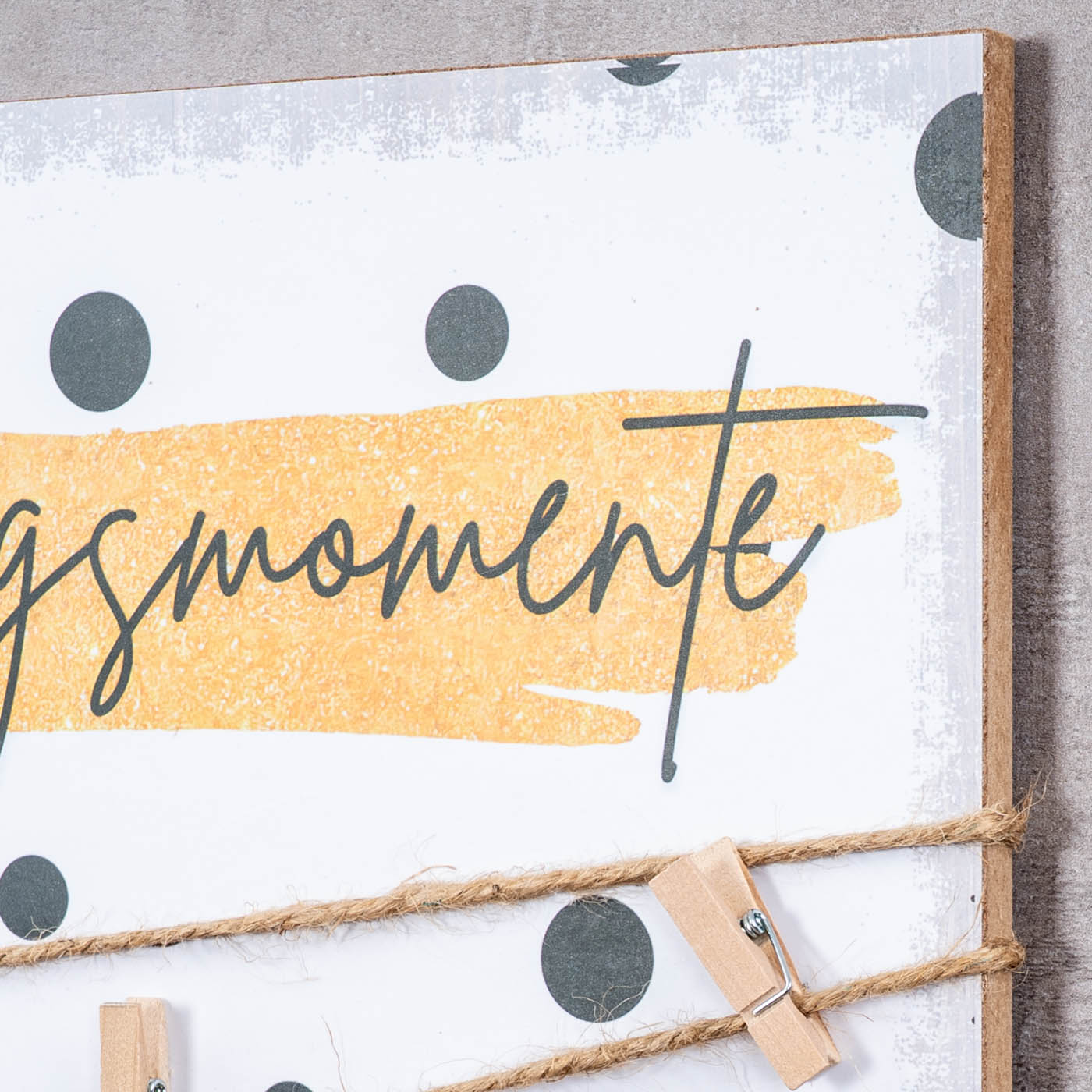 2er Set Deko Fototafel Lieblingsmomente Erinnerungen MDF Bilderrahmen Klammern