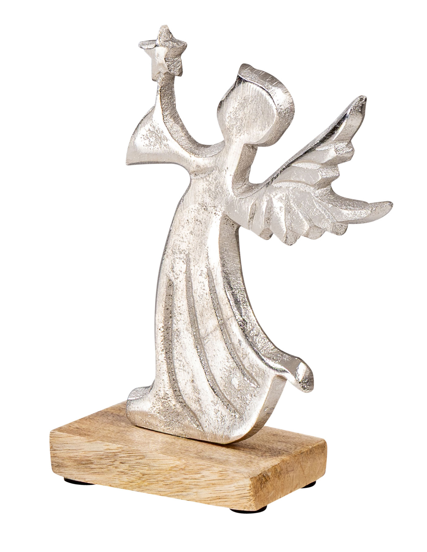Weihnachtsdeko Engel Mangoholz H15cm Deko Aufsteller Holz Metall Weihnachten