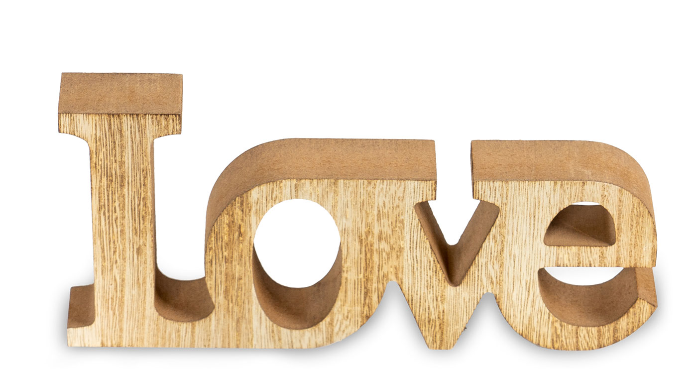 levandeo 3er Set Schriftzug Holz Love Home Relax Natur braun Aufsteller Deko