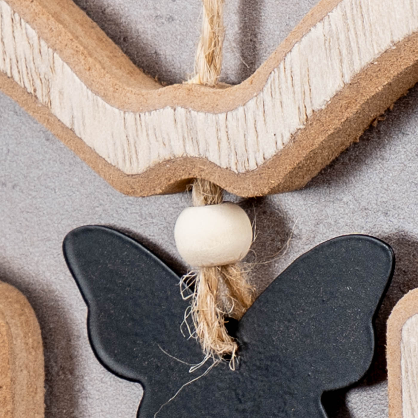 4er Set Deko Anhänger Schmetterling Blume MDF Holz Natur Hängedeko Frühling Deko
