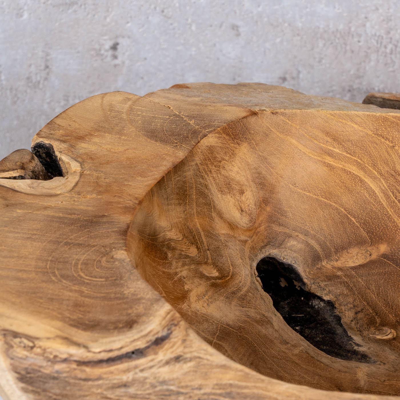Teakholz Schale 25cm Teak Massiv Holz Obstschale Schüssel  Holzschale Dekoschale