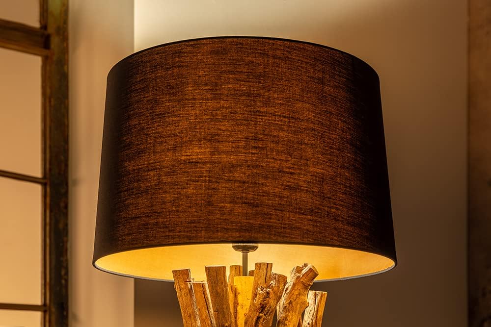 Stehlampe 150cm Holz Natur Lampe Schwarz Holzlampe Unikat Treibholz Leuchte Boho
