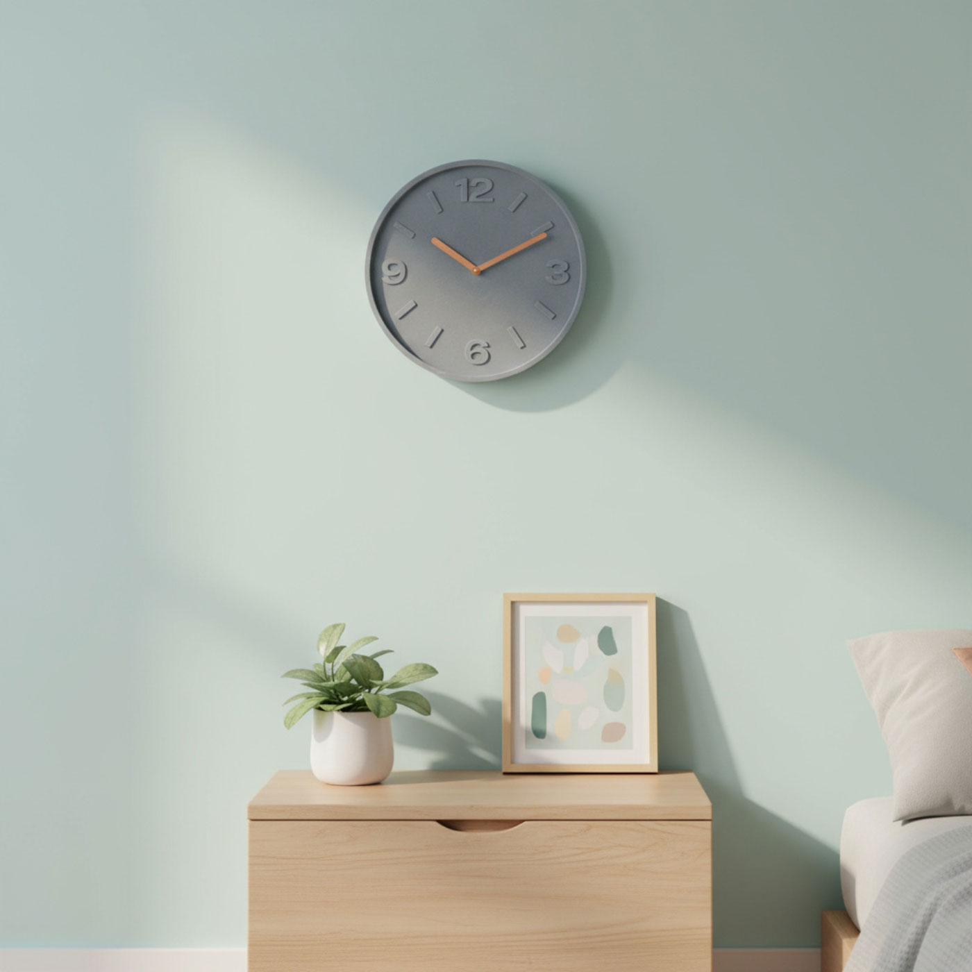 Wanduhr Beton 30cm Grau Kupfer Uhr Betongrau Wanddeko Industrie Design Wohnzimmeruhr