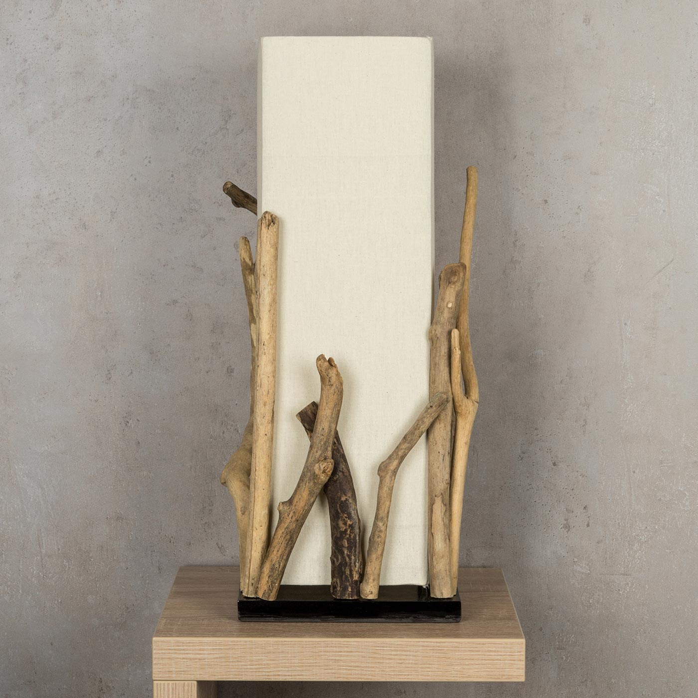 levandeo Lampe Tischlampe H50cm Treibholz Holzlampe Design Tischleuchte Tischdeko