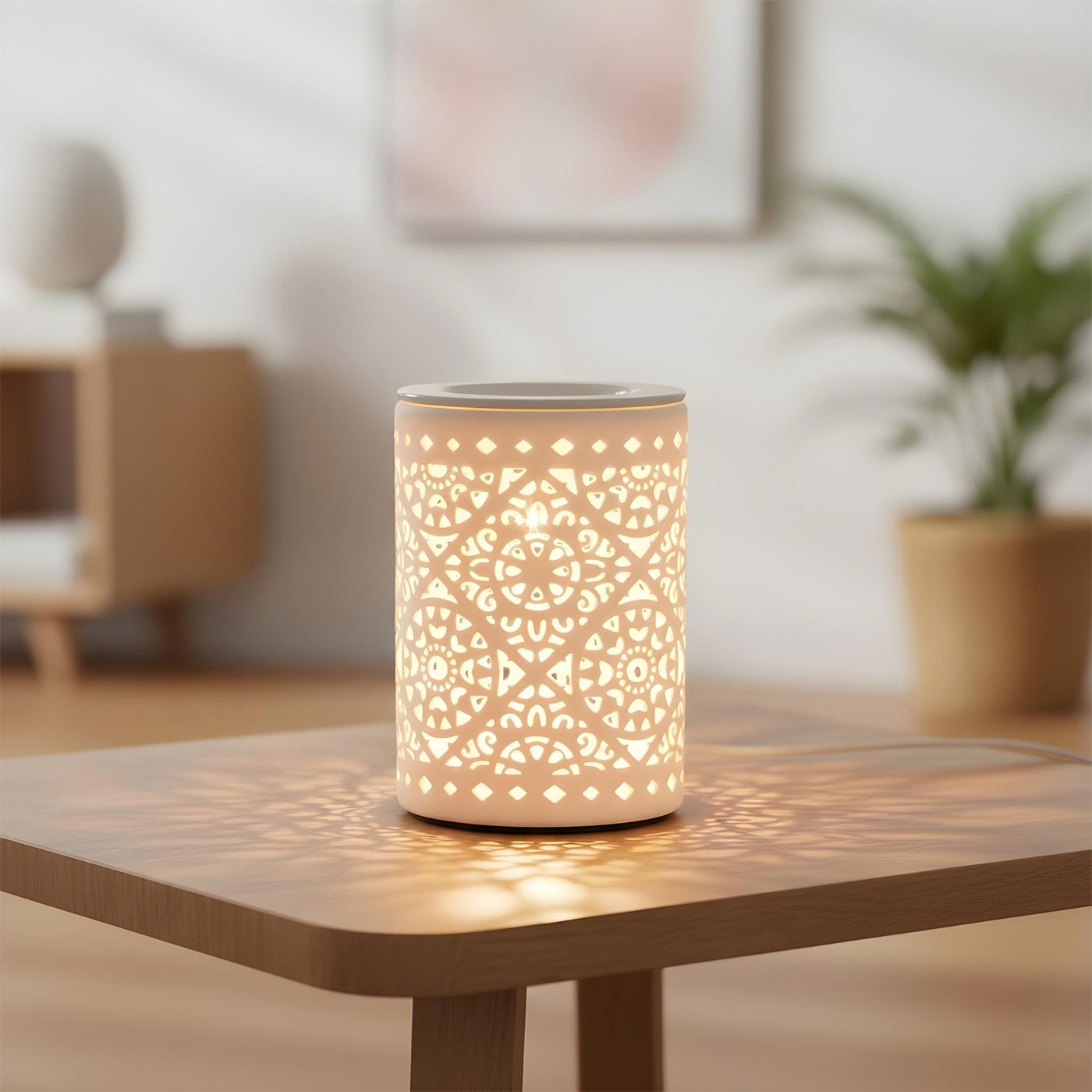 Elektrische Duftlampe Tischlampe Aromalampe Duftöl Licht Porzellan