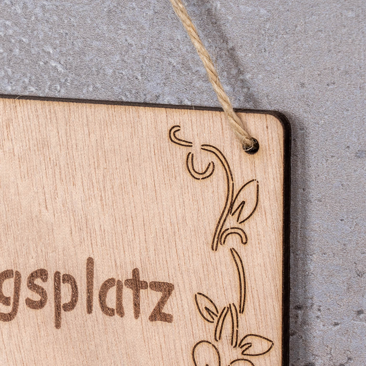 Schild Lieblingsplatz 13x8cm Birkenholz Holzschild Blumen Deko Holz Anhänger