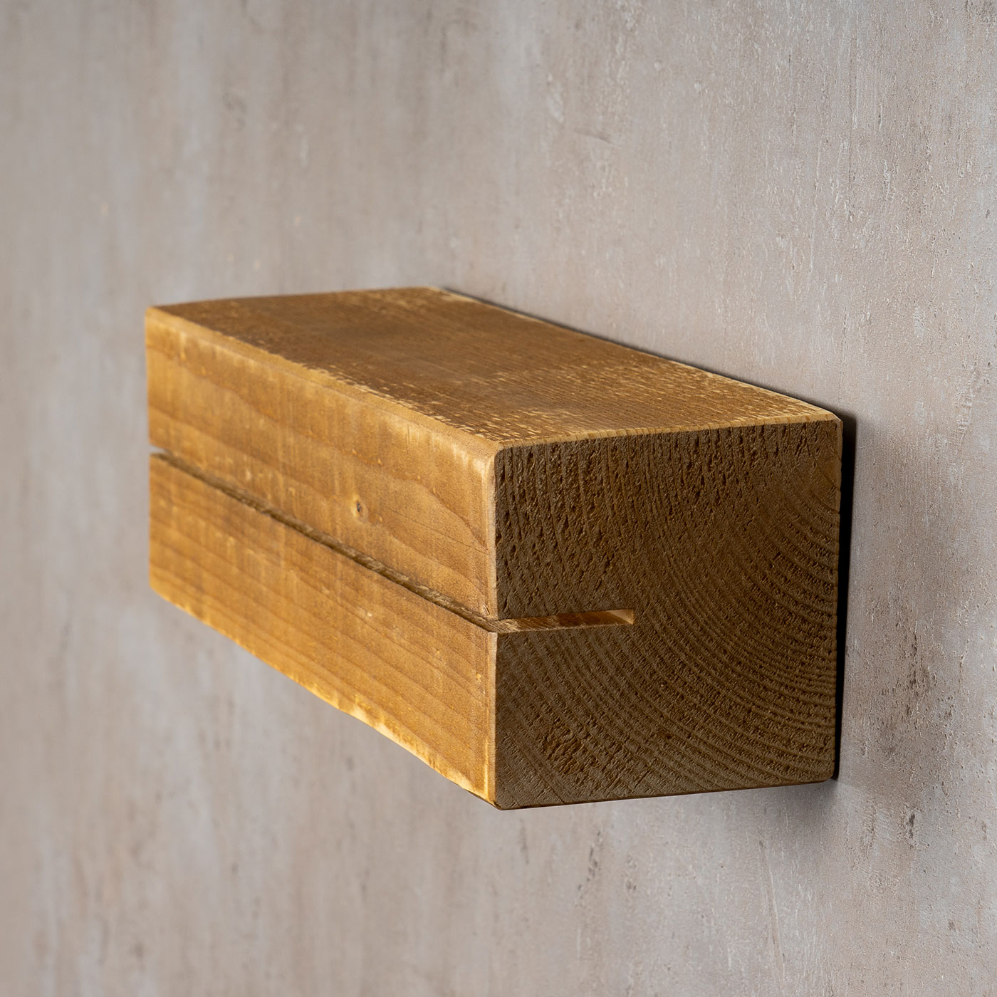 levandeo Schlüsselbrett Holz Massiv 35x10cm Eiche lackiert Schlüsselleiste Board