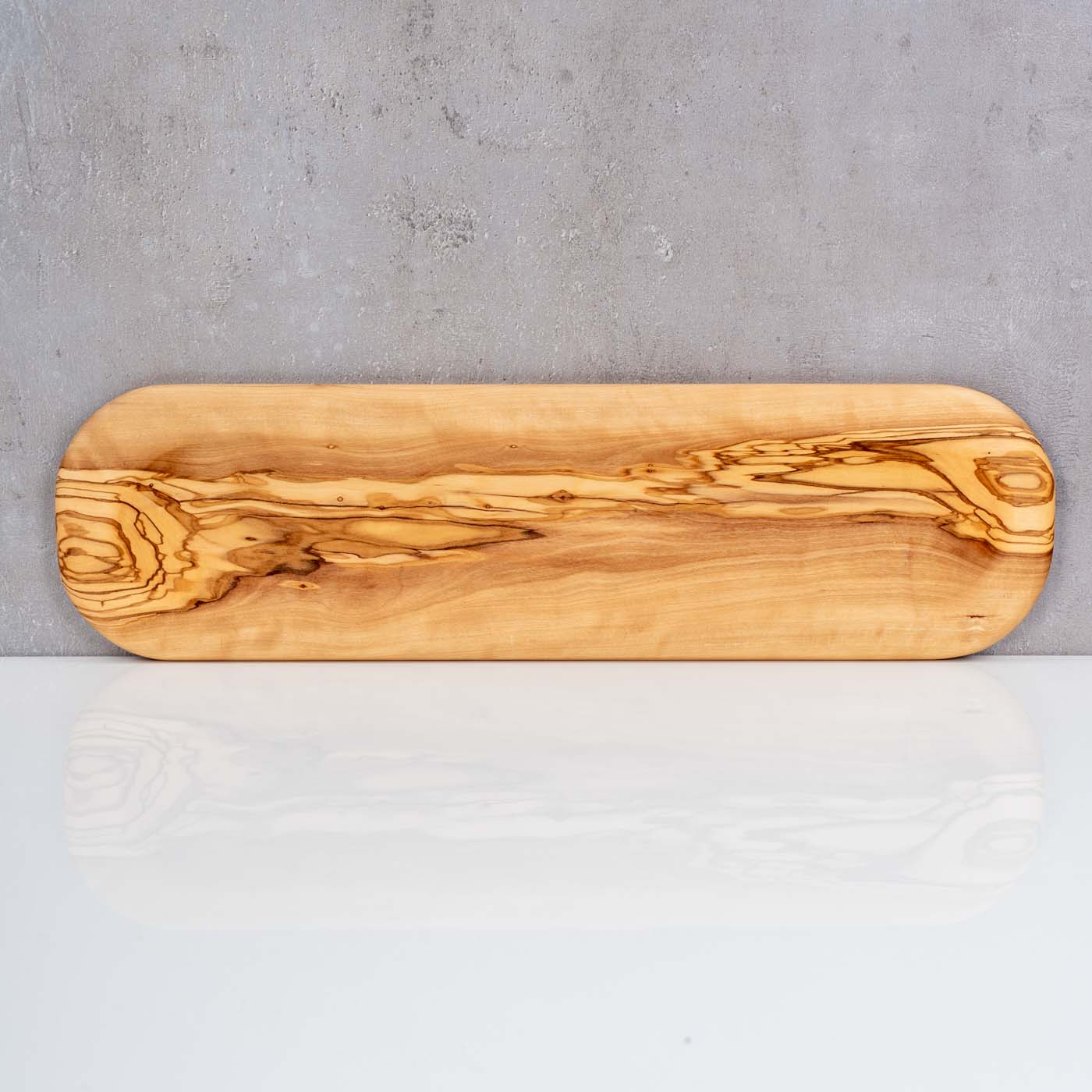 Tablett Holz 43x12cm Olivenholz Ablage Natur Unikat Organizer Küche Tischdeko