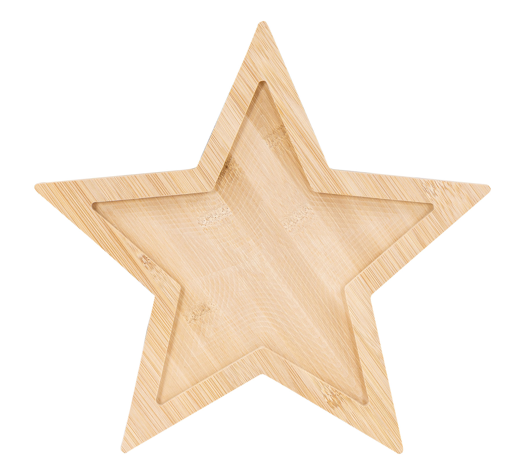 Holztablett Stern 30cm Bambusholz Sterntablett Tischdeko Weihnachten Dekoteller