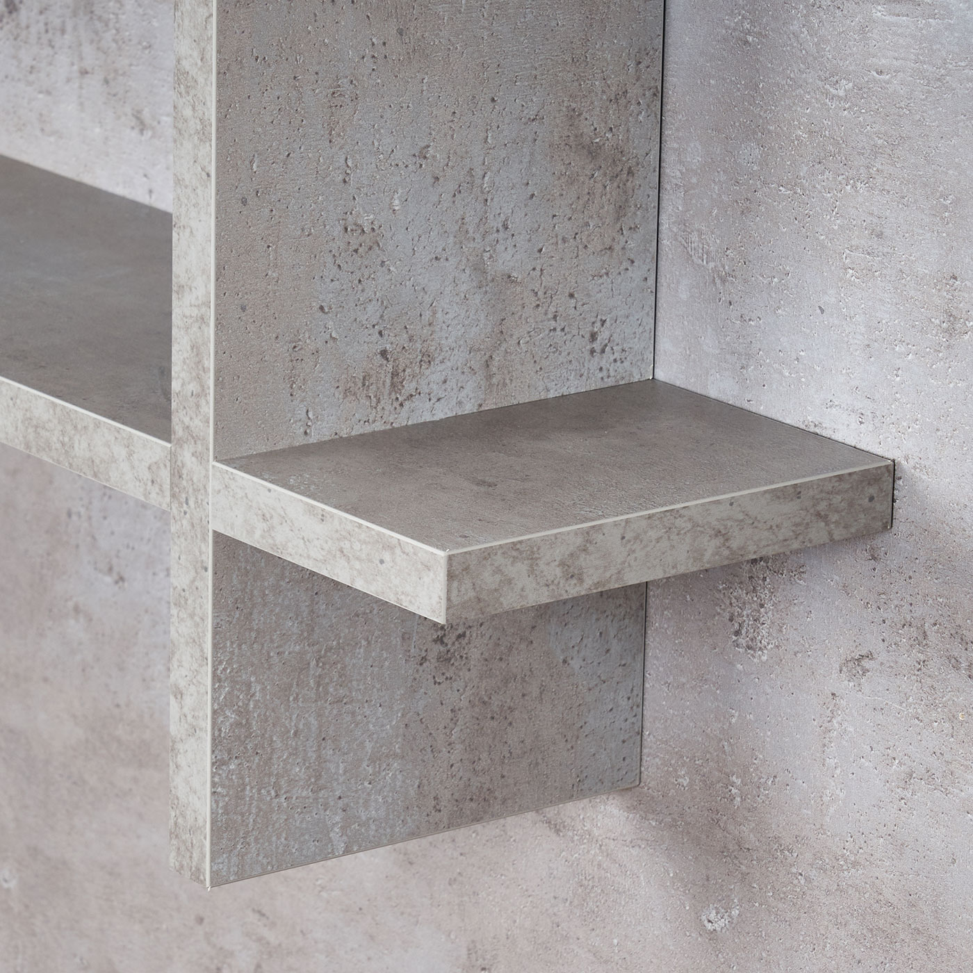Regal BxH 98x48cm Holz Steckregal Beton-Optik Wandregal Bücherregal Vintage Deko