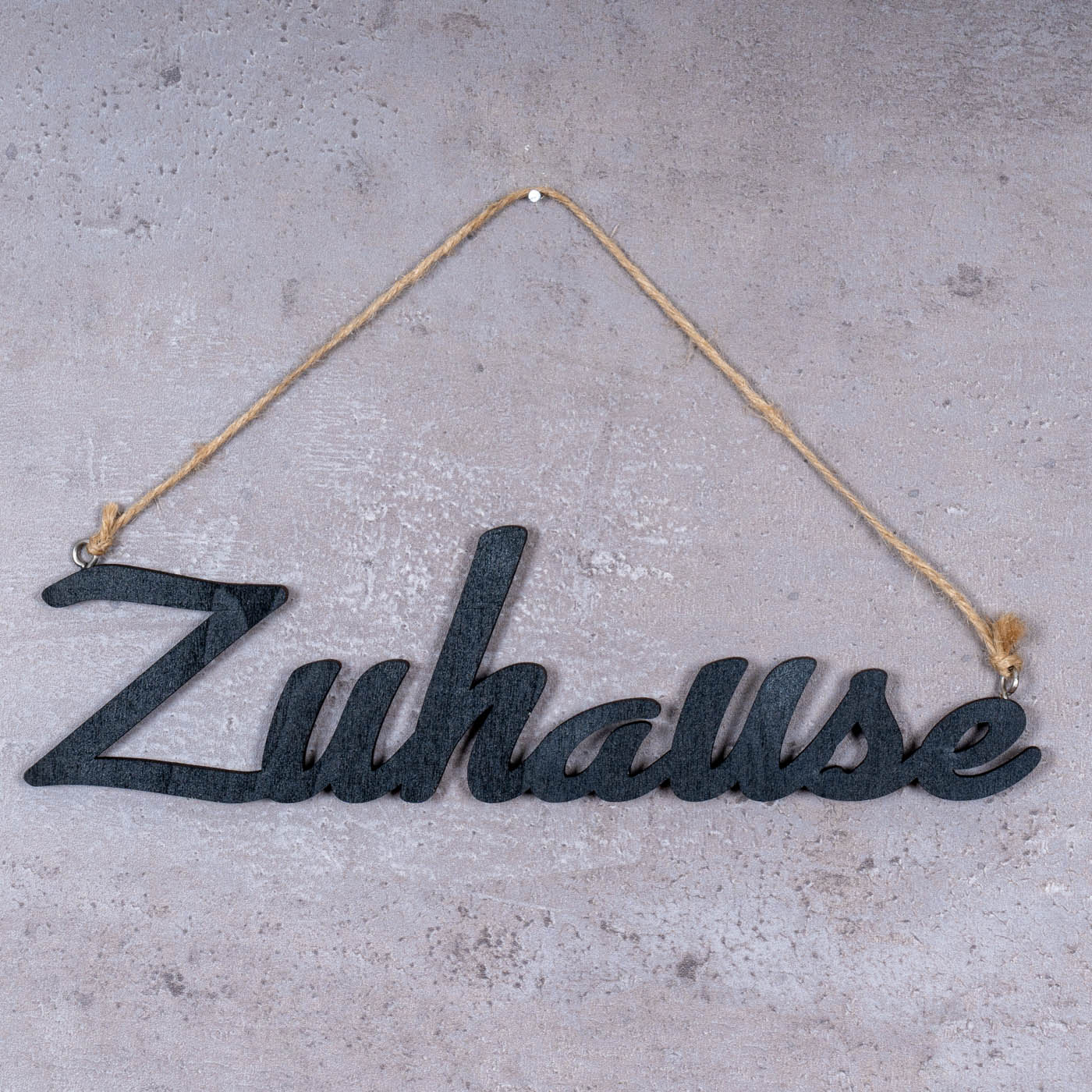 Schriftzug Zuhause L45cm Schwarz Holz Türschild Home Hängerchen Wanddeko Deko