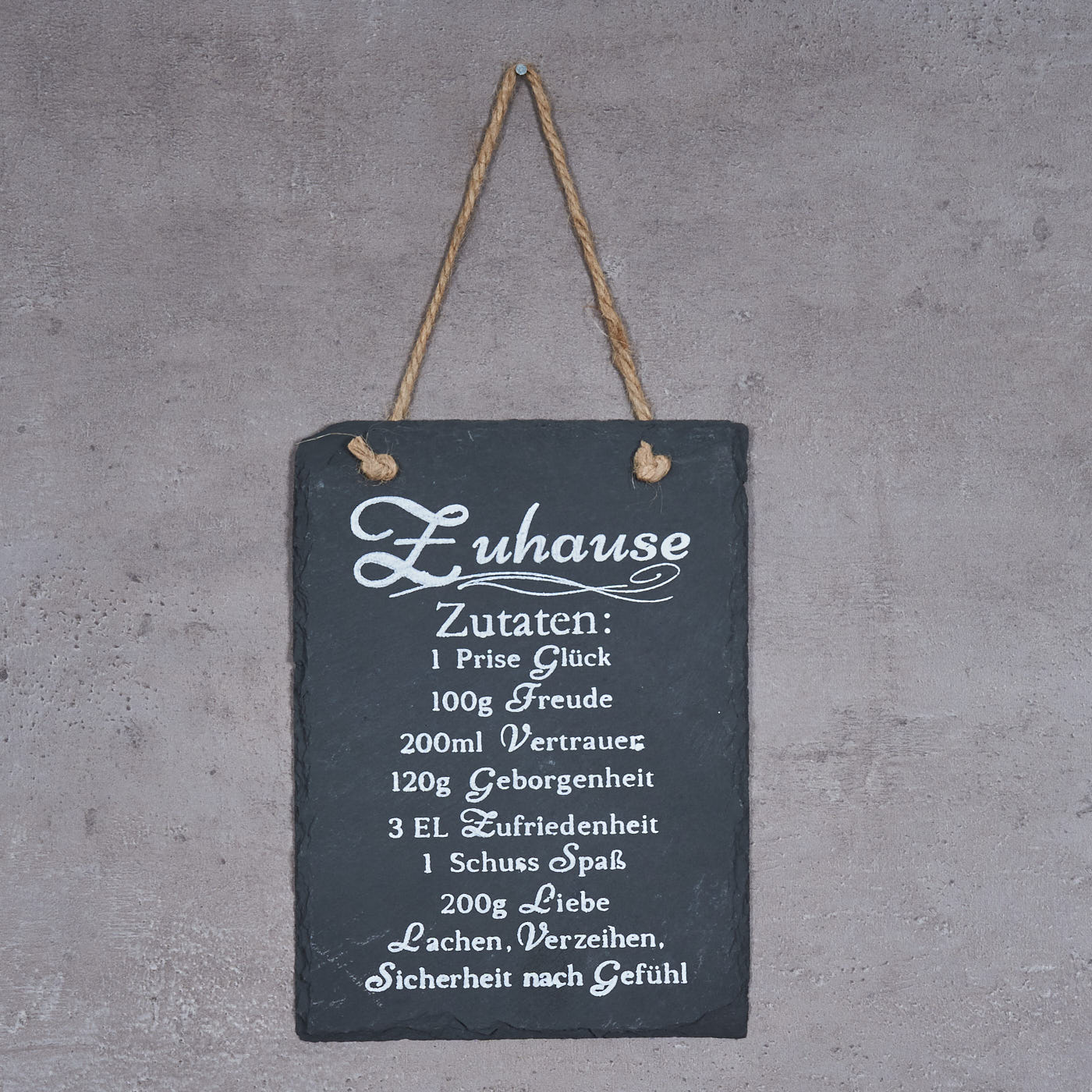 2er Set Wandbilder Sprüche 15x20cm Rezept Schilder Familie Schiefertafel Deko