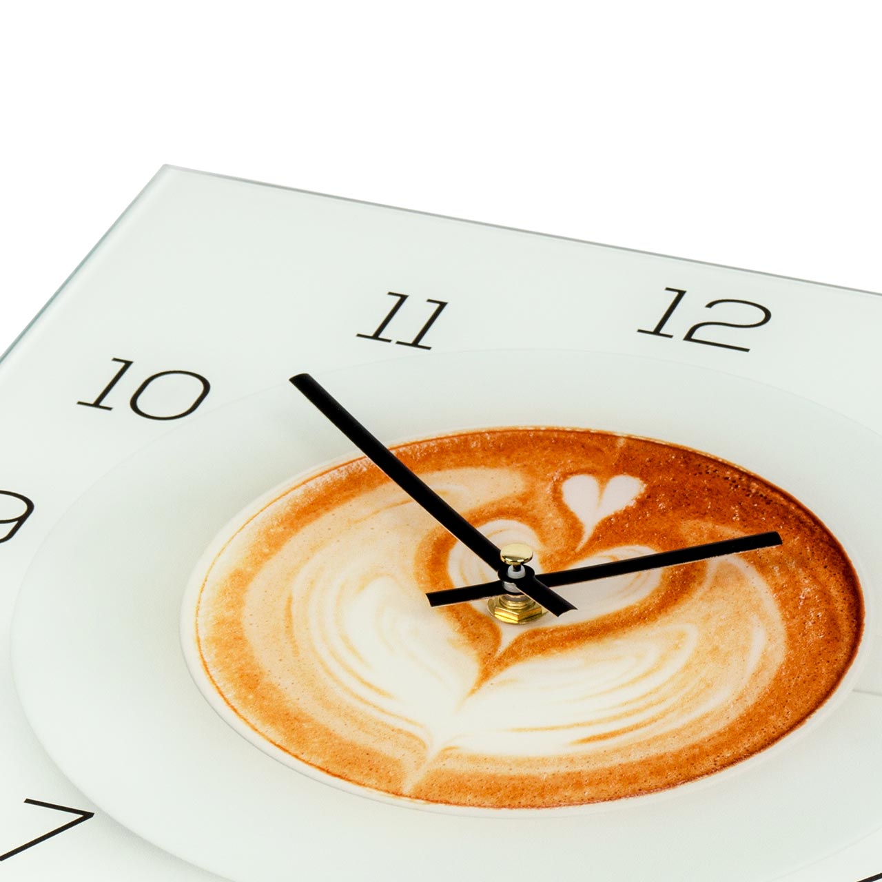 Wanduhr Alu-Dibond 30x30cm Uhr Alubild Küche Cappuccino Coffee Küche Aluminium