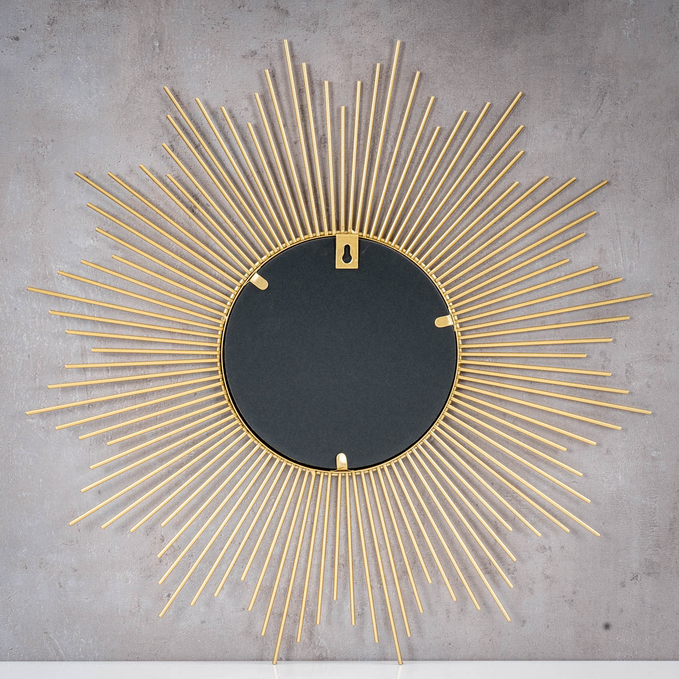 Sonnenspiegel Gold Ø 50cm Metall Deko Goldene Sonne Spiegel Wandspiegel Boho