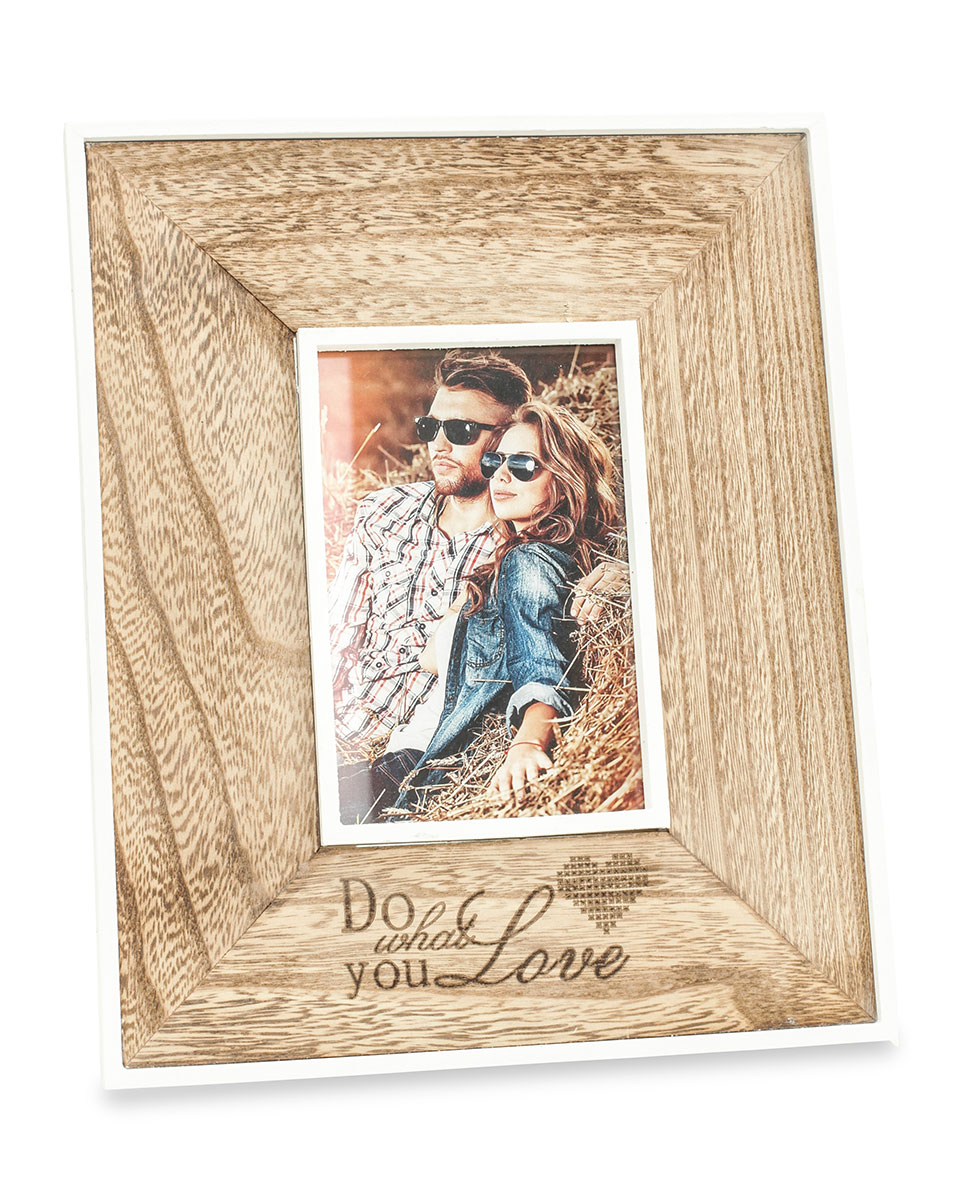 Fotorahmen Aufsteller braun Do what you love Holz Glas Bilderrahmen