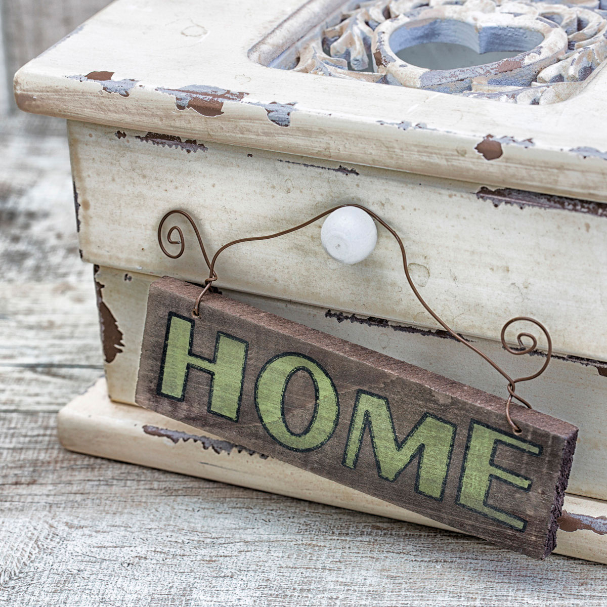 levandeo Glasbild 2er Set je 30x30cm Wandbild Glas Live Home Shabby Chic Vintage