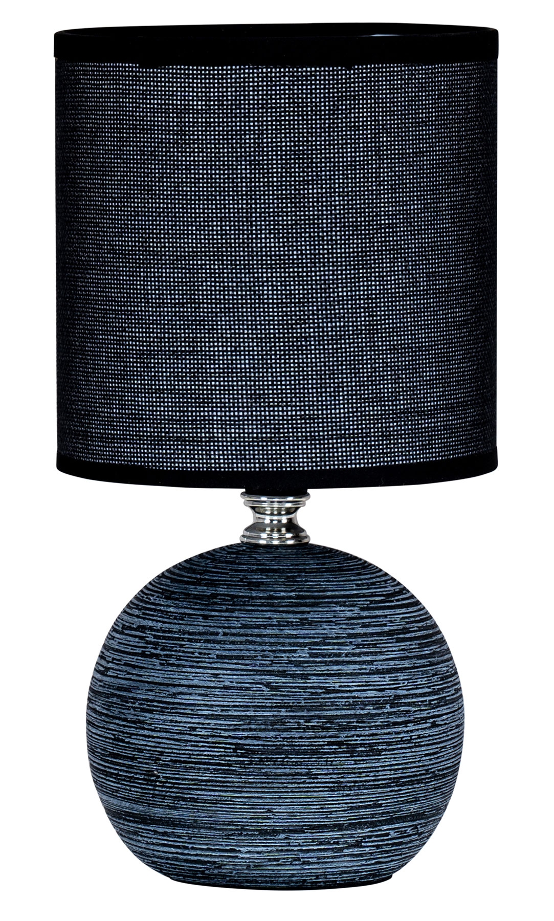 Tischlampe Keramik H26cm Anthrazit Rund Licht Lampe Shabby Chic Landhaus