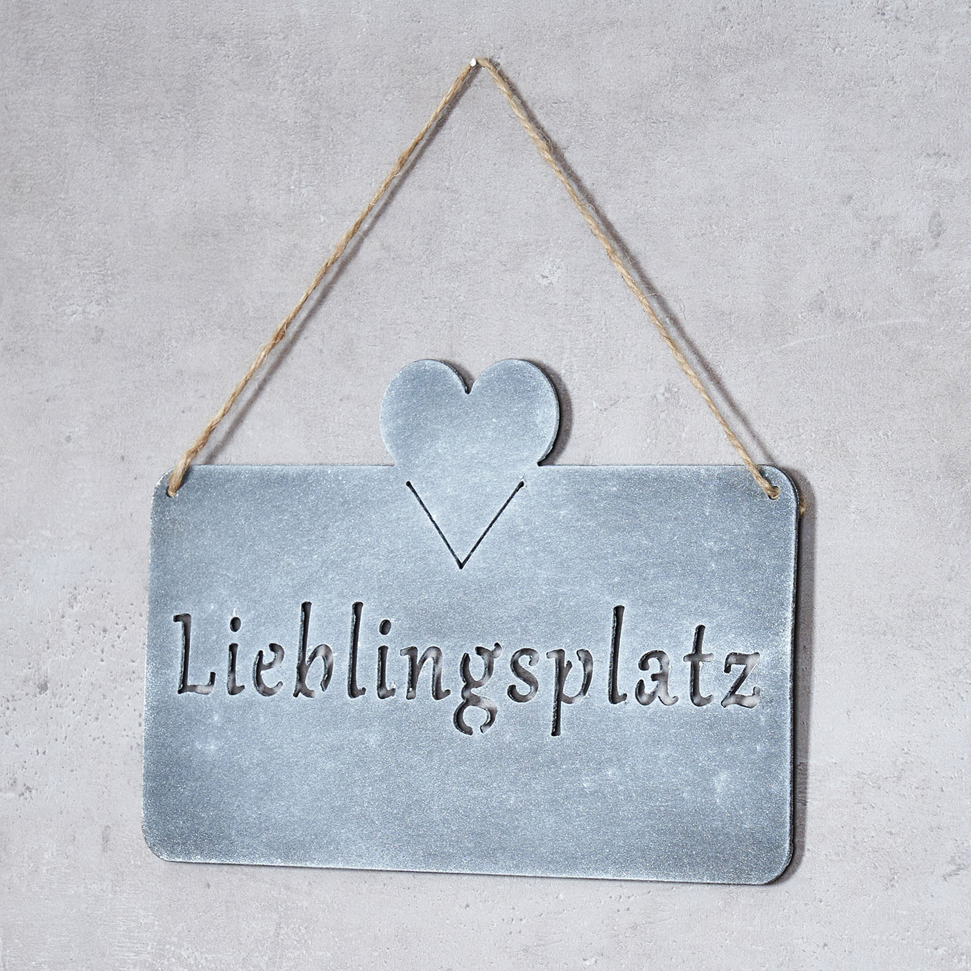 Schild Lieblingsplatz 25x16cm Herz Garten-Deko Türschild Wandbild Beton
