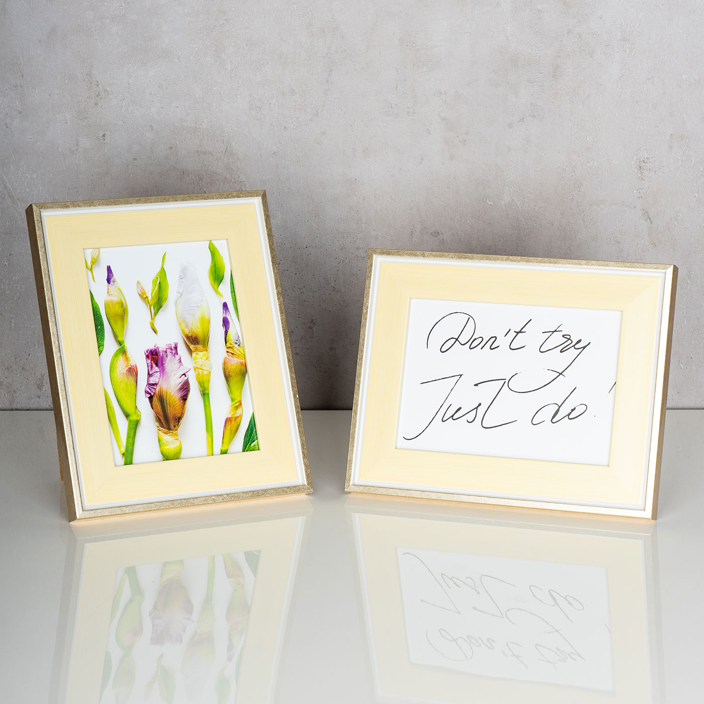 levandeo 2er Set Bilderrahmen Pastell Gelb 13x18cm Fotorahmen Glas Portrait Deko