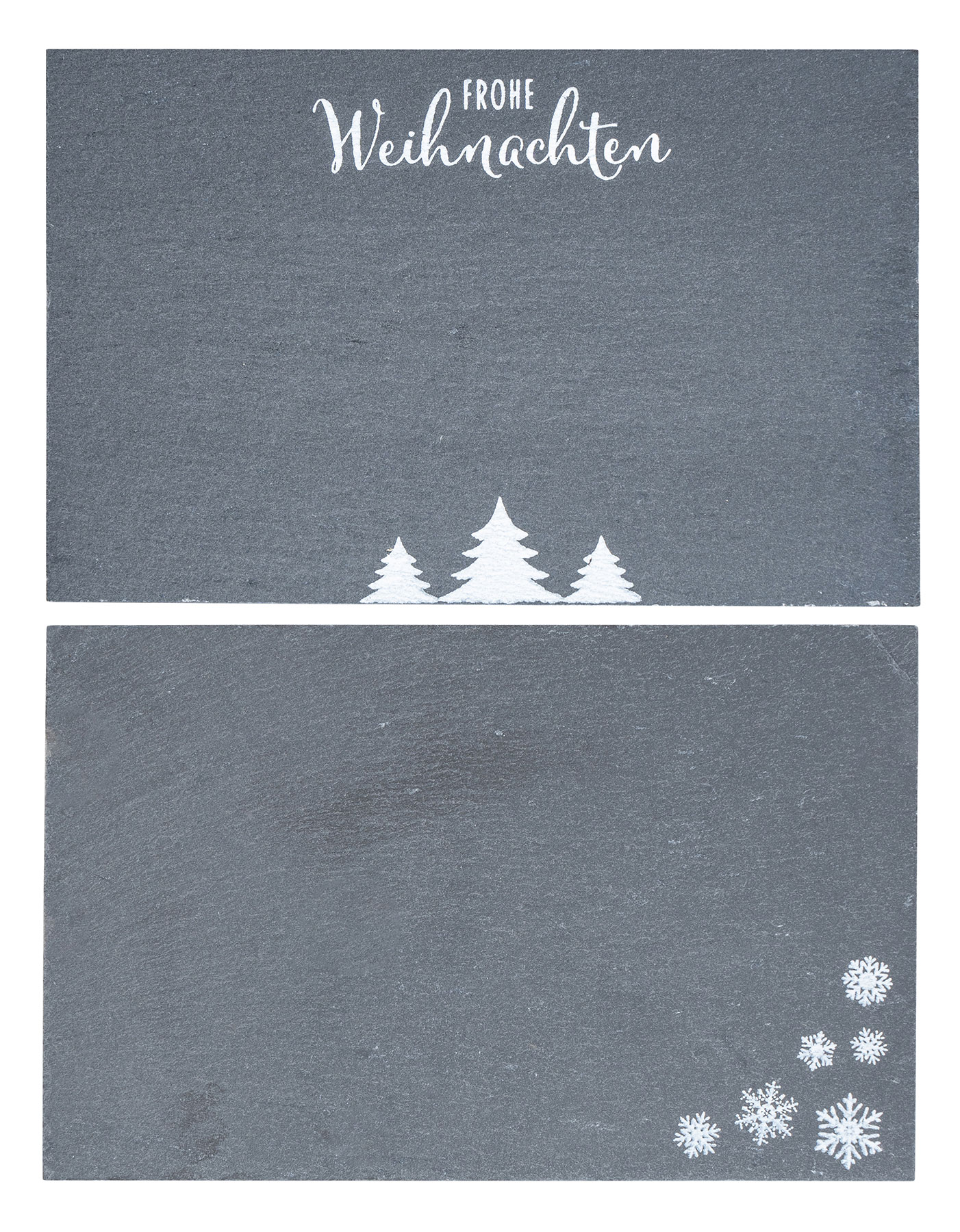 2er Set Servierbrett L22cm Tablett Schiefer Serviertablett Weihnachten Deko