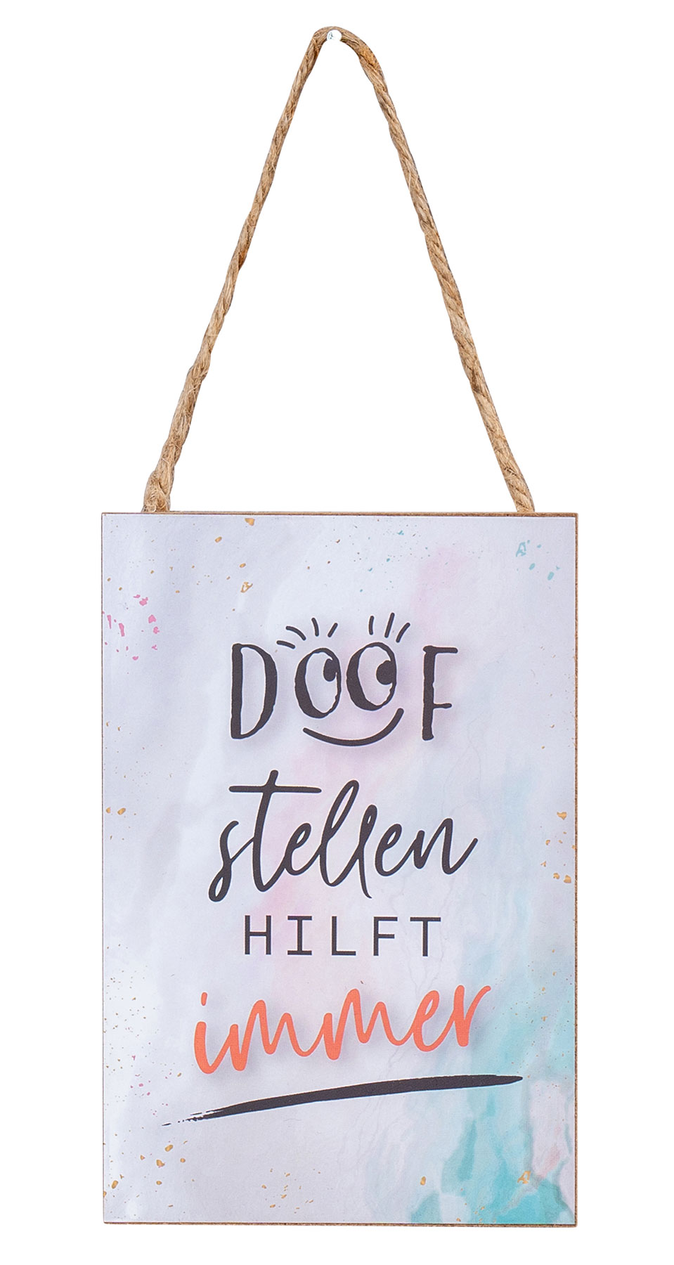 Schild 10x15cm Spruch Doof MDF Holzbild Wandbild Türschild Deko Holzschild