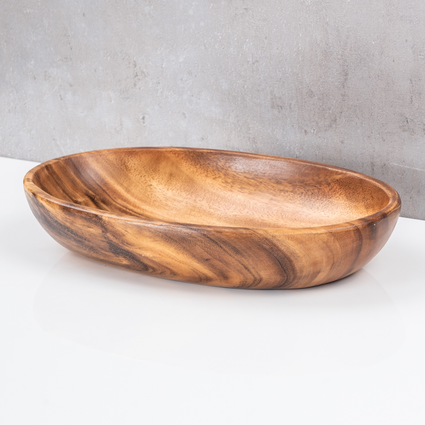 Ovale Schale aus Holz 30cm Holzschale Schüssel Akazie Schale Obstschale Tablett