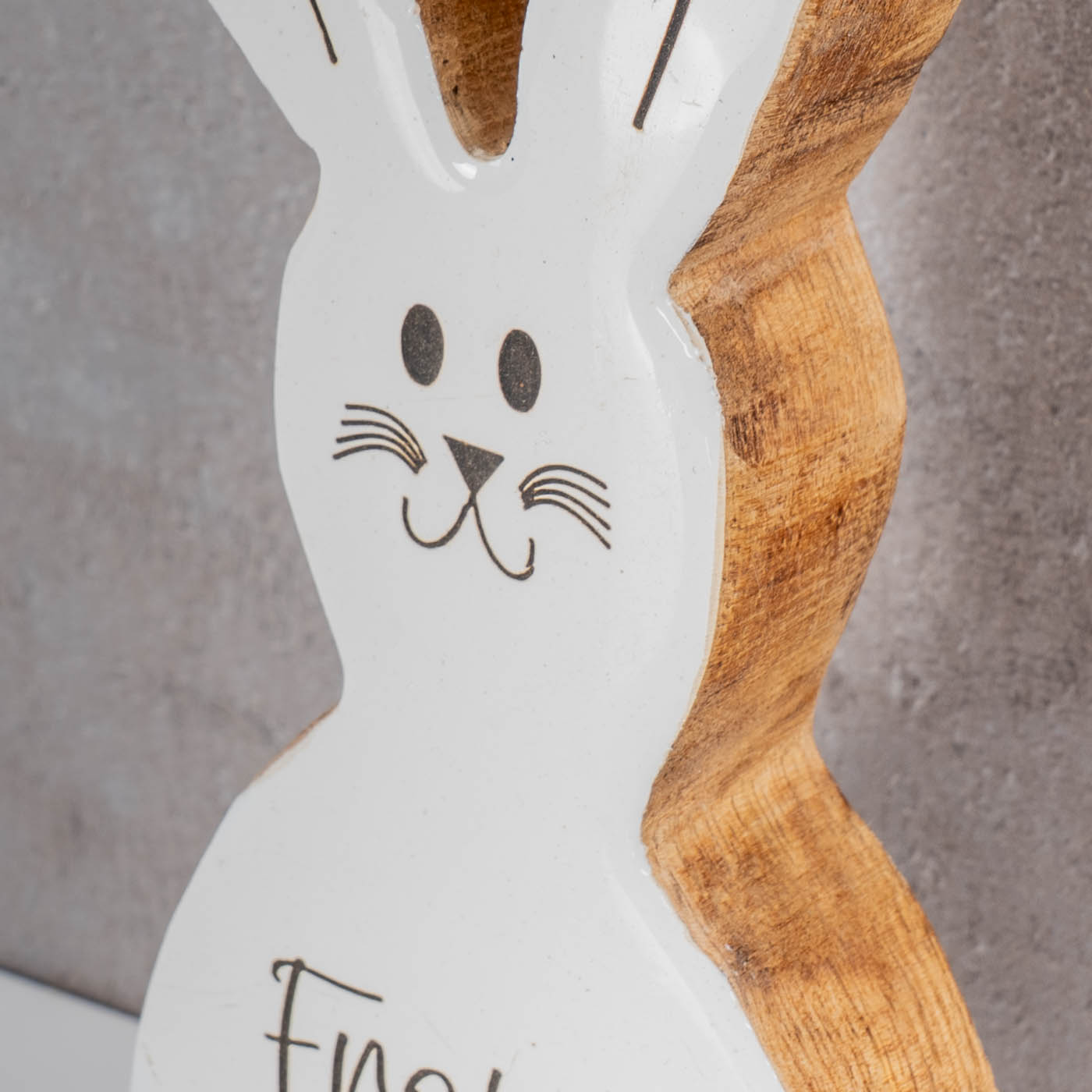 Deko Aufsteller Hase H21cm Mango Weiß Natur Braun Tischdeko Osterhase Osterdeko