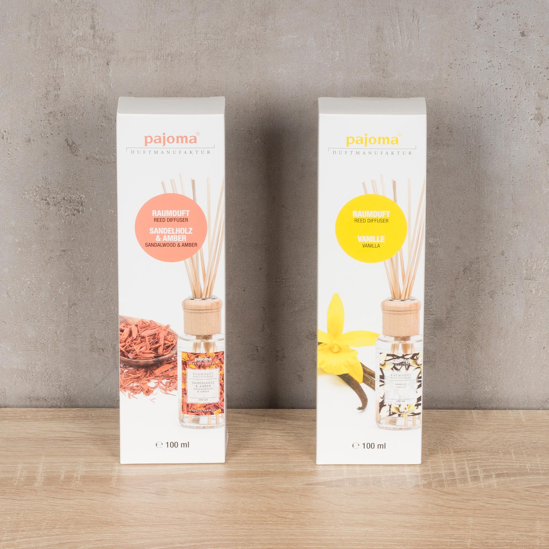 2er Set Raumduft 100ml Sandelholz Vanille Lufterfrischer Stäbchen Duft