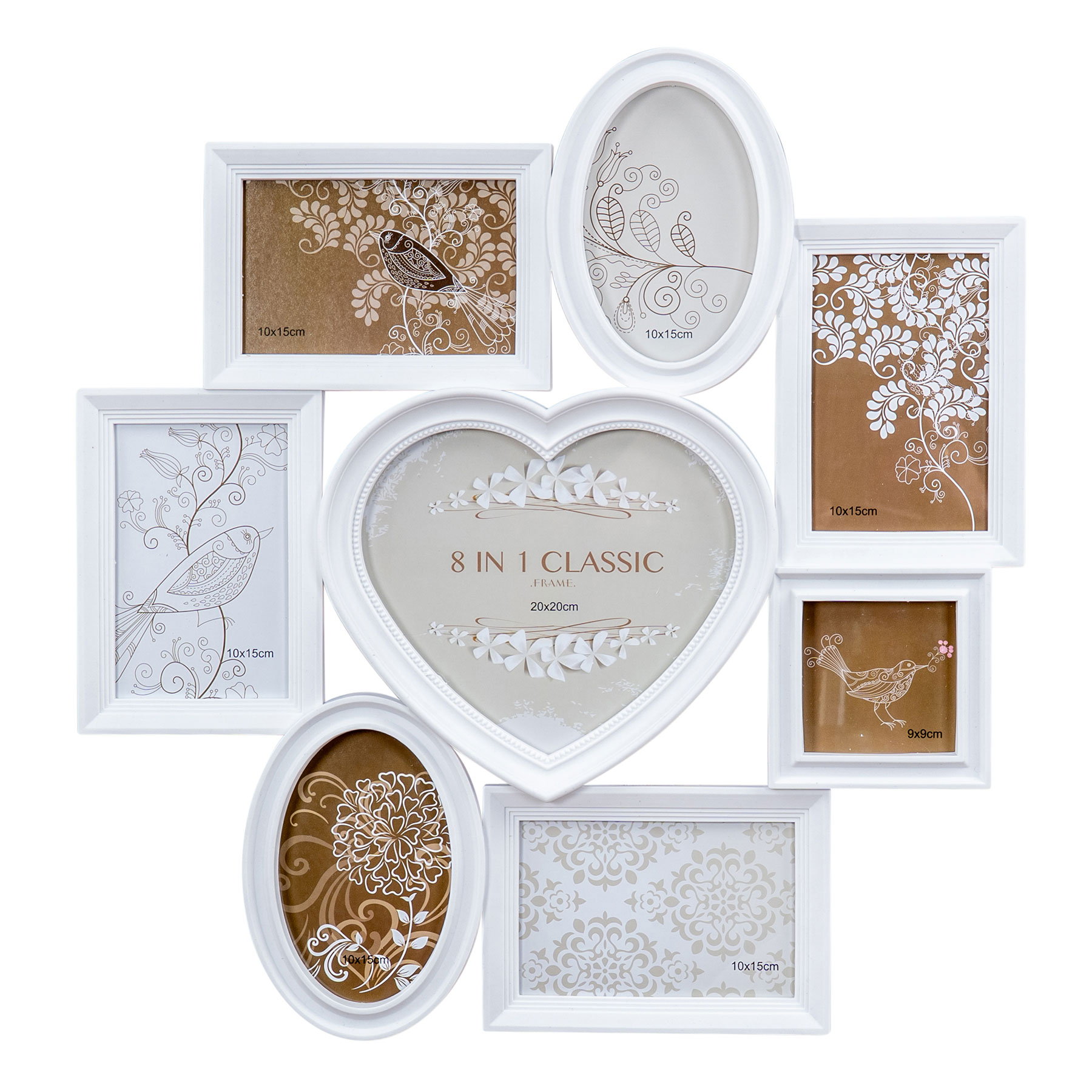 Fotorahmen Bilderrahmen Herz Weiß 8 Fotos Shabby Chic Landhaus Collage Hochzeit