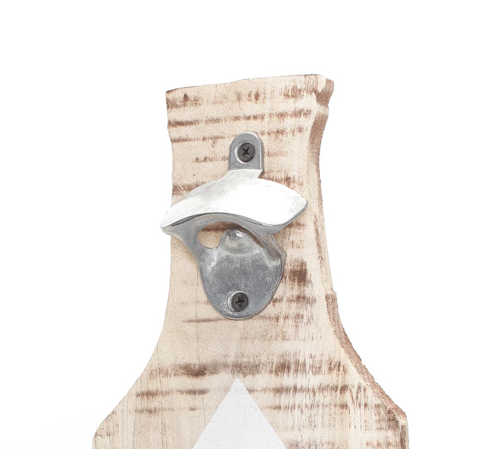 XXL Flaschenöffner für Wand aus Holz mit Spruch Bar Deko Wandobjekt