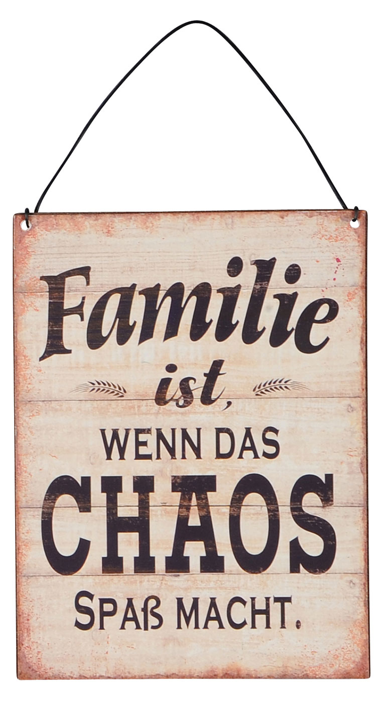 3er Set Blechschilder H20cm Familie Sprüche Braun Schwarz Wandbild Wanddeko Deko