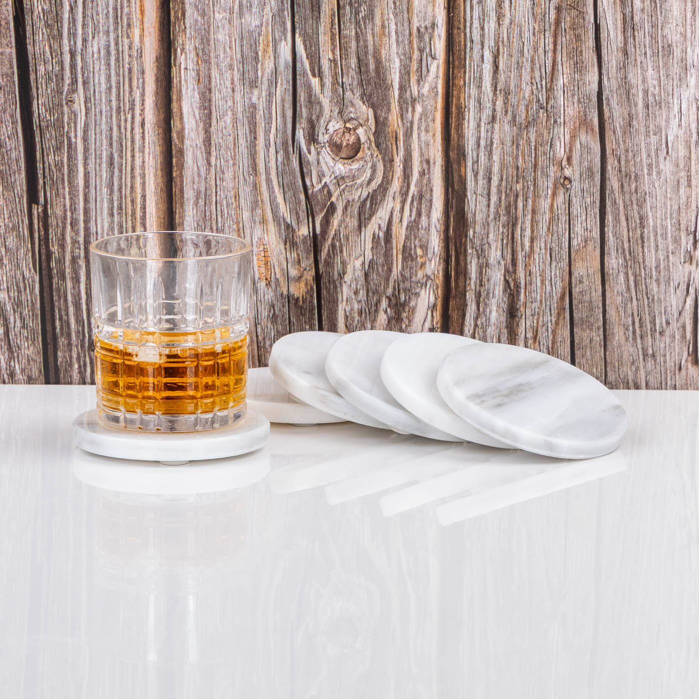 4er Whiskyglas 300ml Klar Trinkglas Karo Muster Rum Gin Spülmaschinenfest