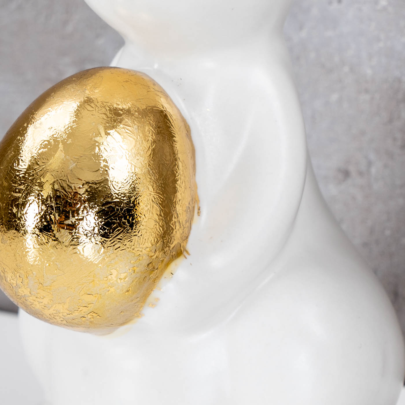 2er Set Deko Hasen H14cm Weiß Gold Figur Ostern Deko Aufsteller Tischdeko