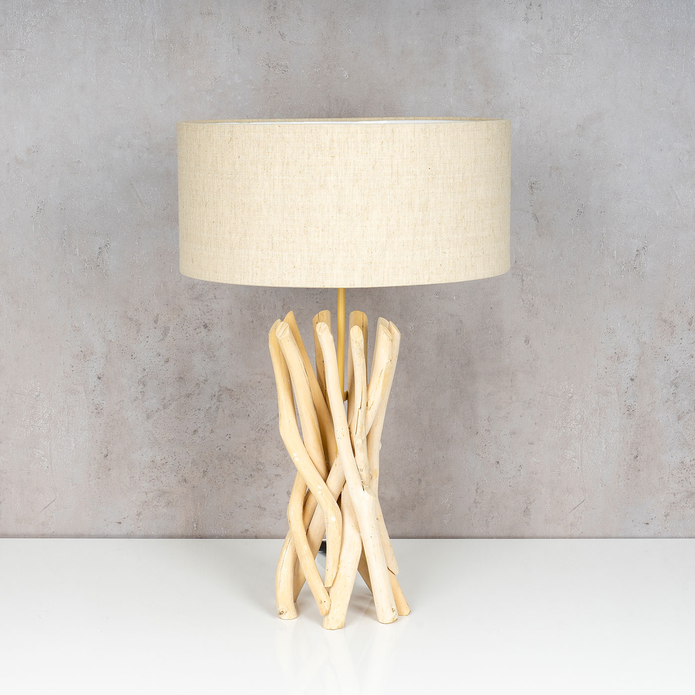 Lampe Tischlampe 62cm Holz Holzlampe Unikat Braun Treibholz Leuchte Deko