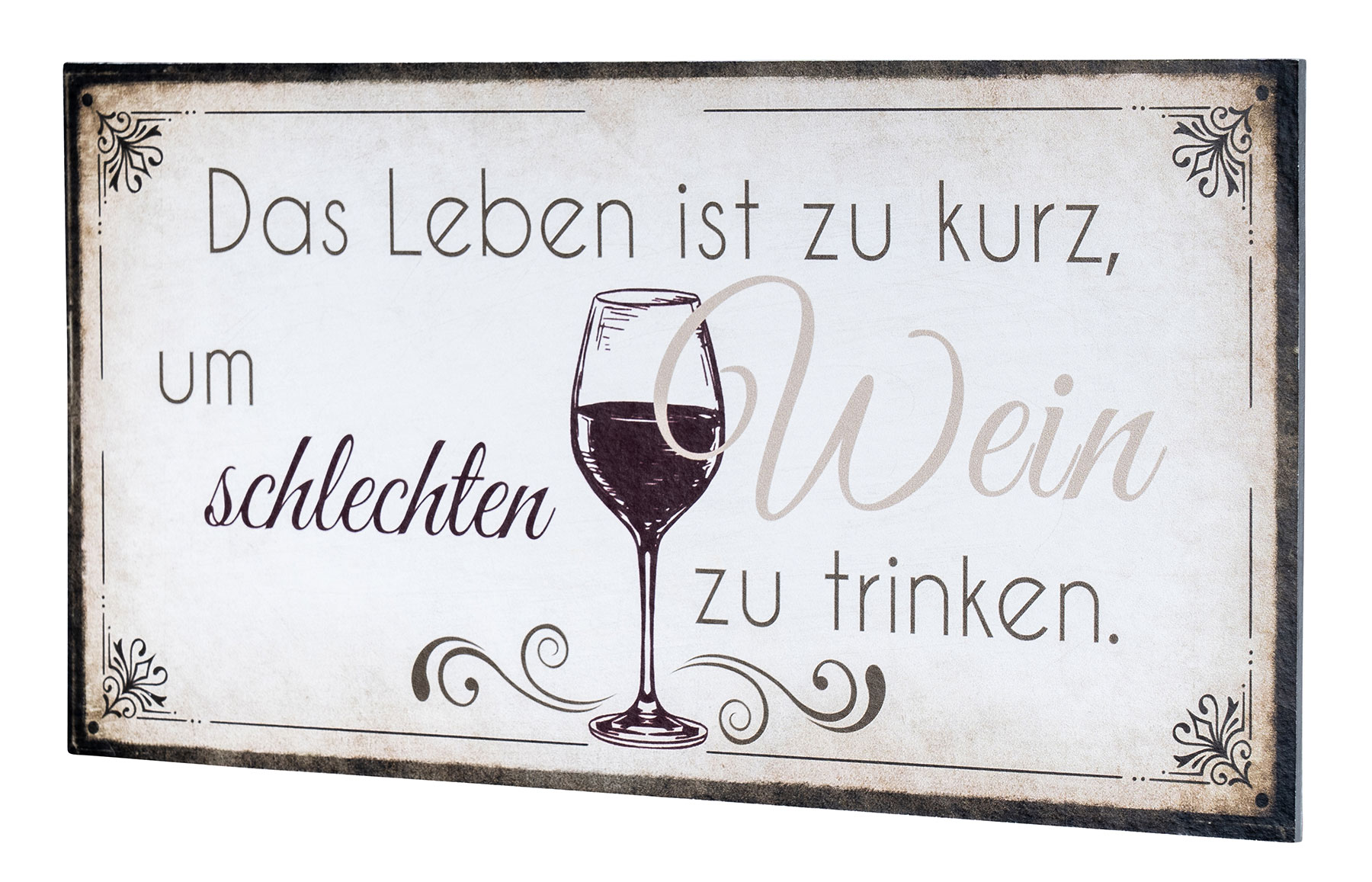 Wandbild 40x20cm Wein Spruch Küche Küchendeko Deko Wandschild Bild Wanddeko