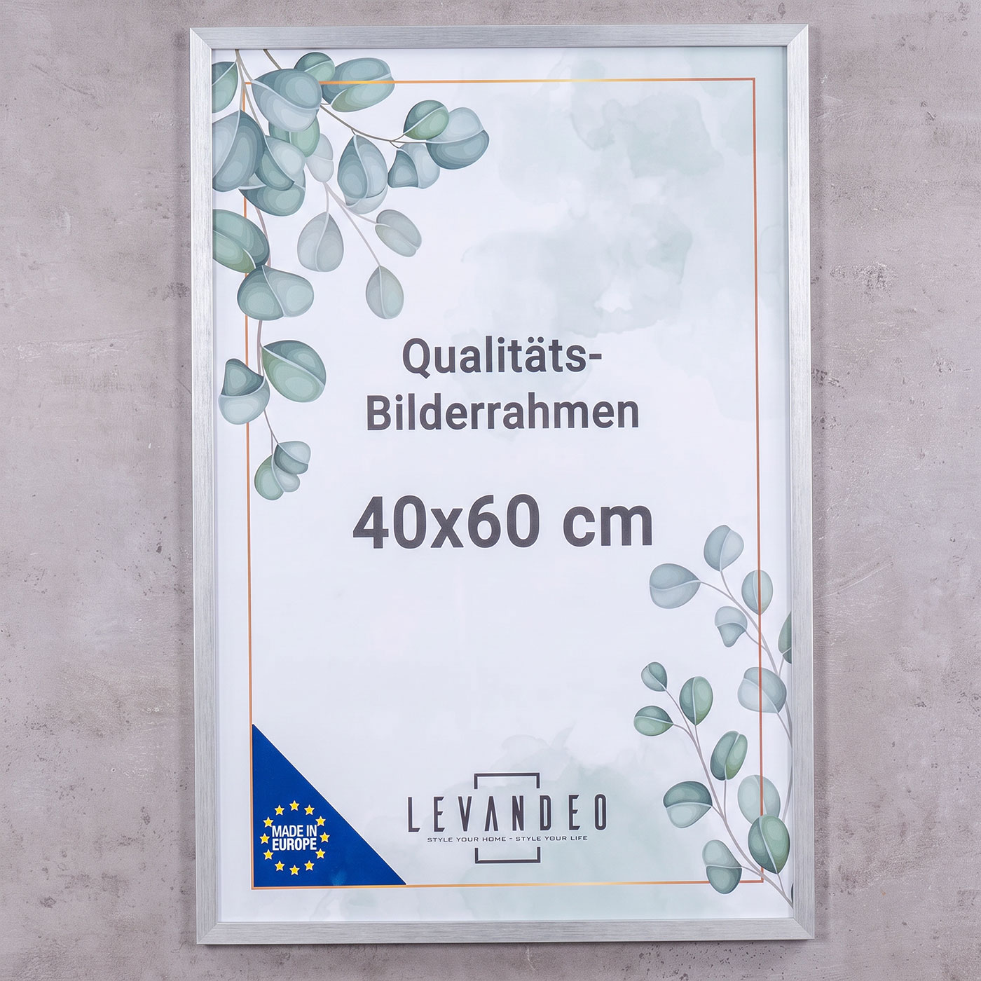 Fotorahmen 40x60 Silber MDF Holz Bilderrahmen Posterrahmen Poster Kunstdrucke