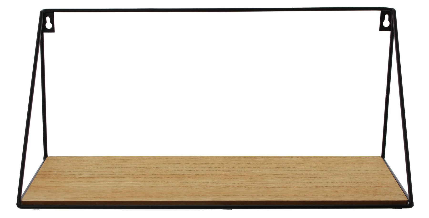 Wandregal Regal 40x17cm Schwarz Metall MDF Holz Natur Design Modern Industrie