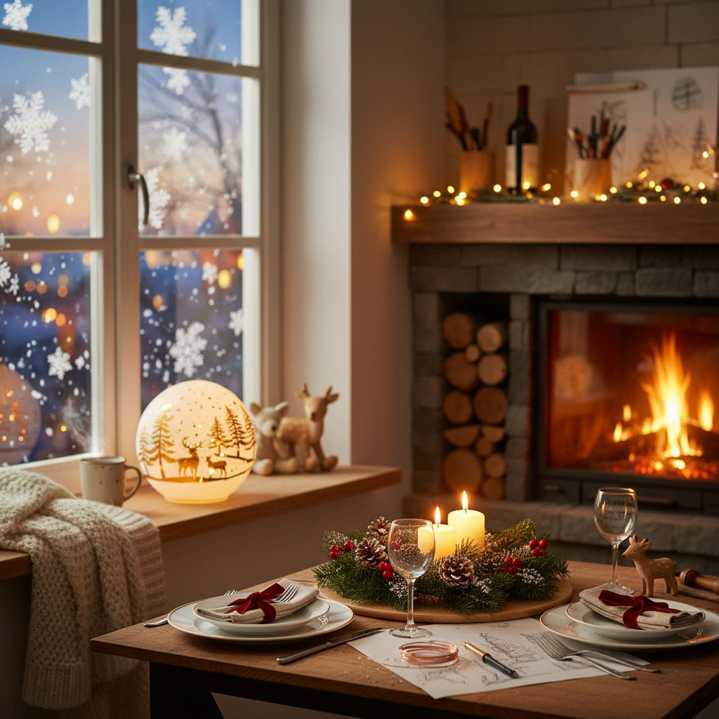 LED Deko Kugel 15cm Weiß Glas Weihnachtsdeko Winterland Tischdeko Dekoleuchte