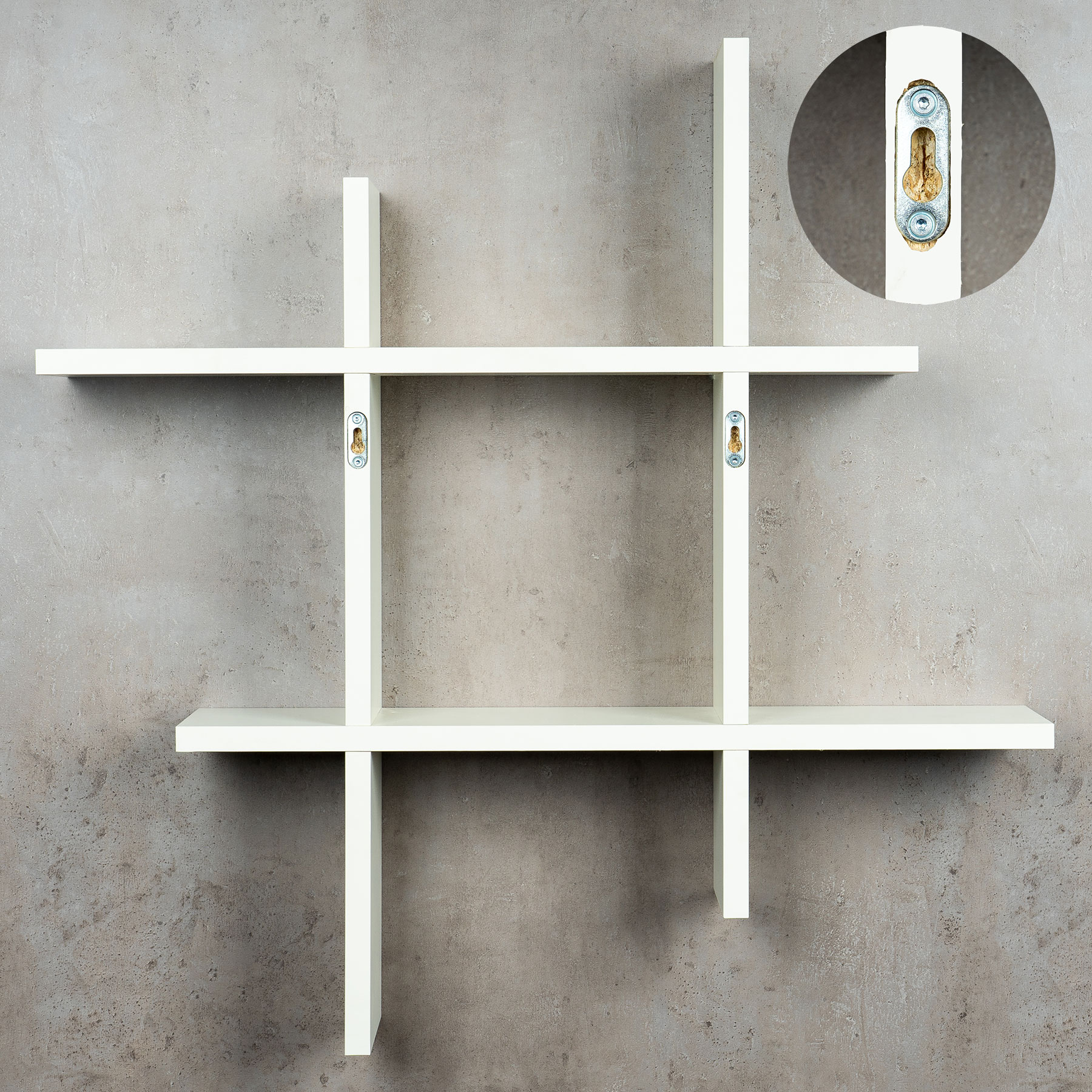 levandeo Hashtag Regal 75x75cm Wandregal Holz Weiß Bücherregal Hängeregal Deko