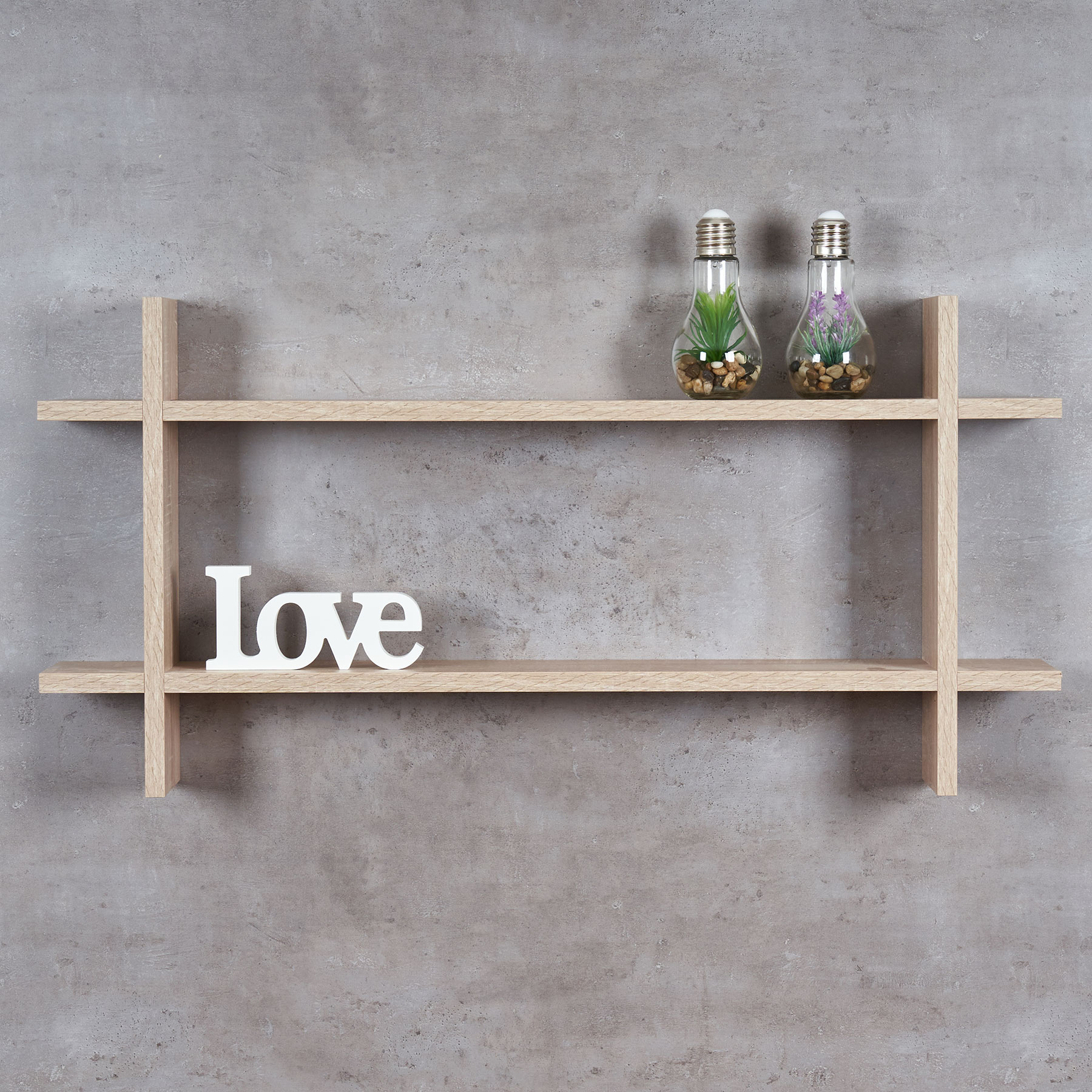 Regal BxH 98x48cm Holz Steckregal Sonoma Eiche Wandregal Bücherregal Ablage Deko