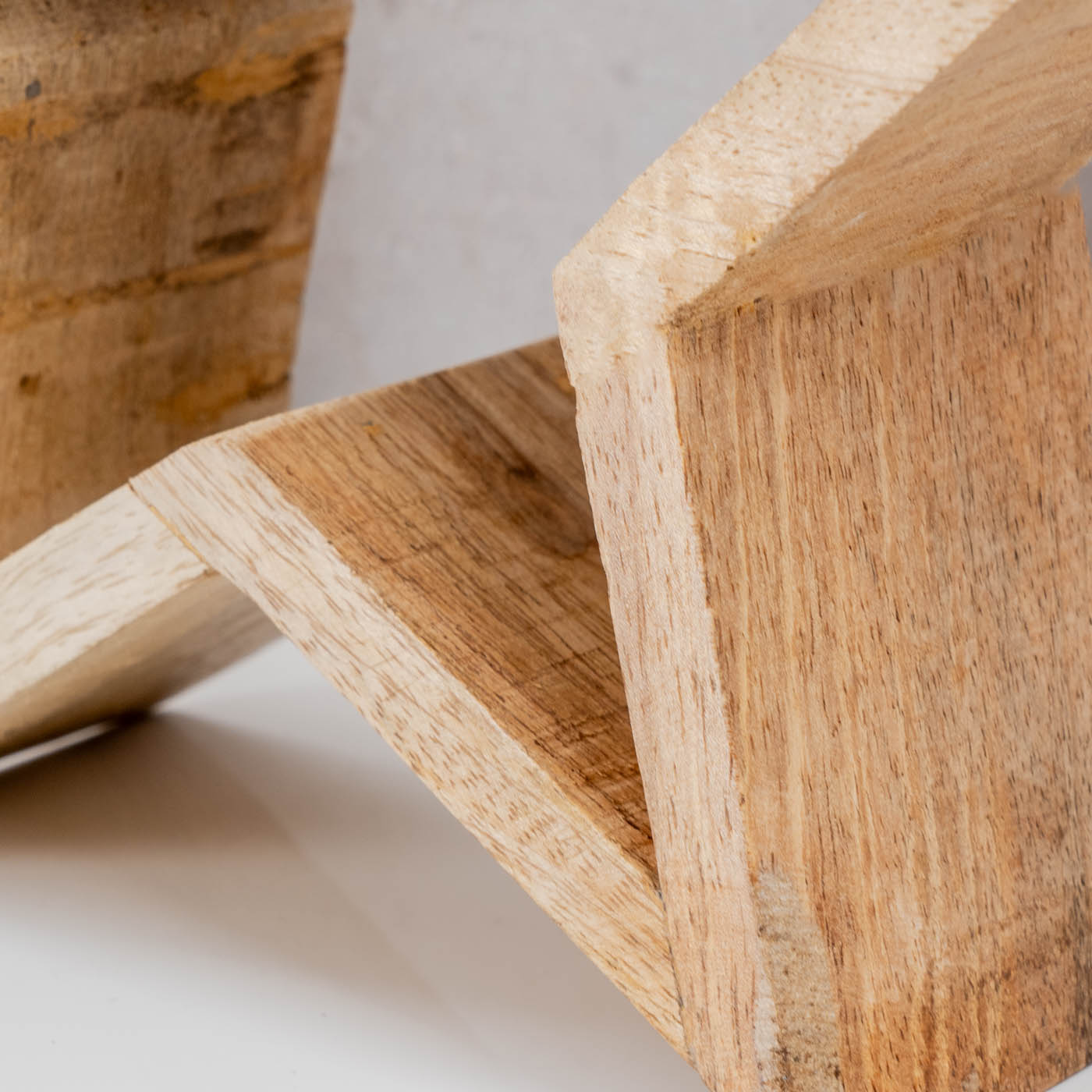 2er Set Holz-Sterne 20-30cm Mango Holz Natur Braun Weihnachtsdeko Tischdeko Deko