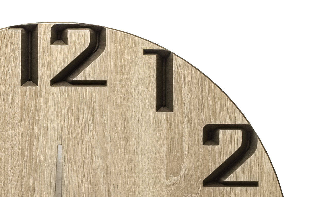 Wand-Uhr Holz 60cm Sonoma Eiche Deutsche Herstellung modern Marke