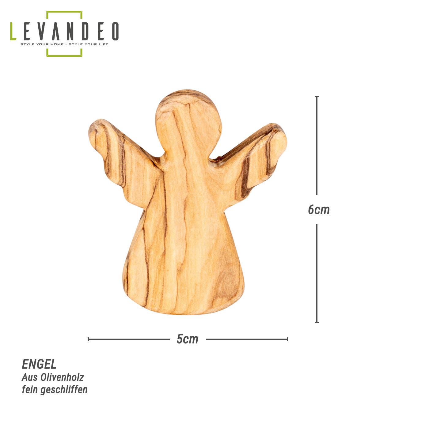 Schutzengel Olivenholz H6cm Glücksbringer Handschmeichler Engel Figur Geschenk